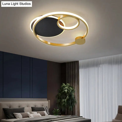 DecorBites™ DecorBites™ Postmodern Multi-Ring Metal LED Flush Mount Ceiling Lamp for Bedroom