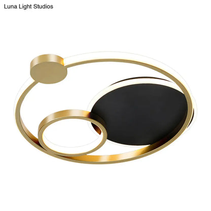 DecorBites™ DecorBites™ Postmodern Multi-Ring Metal LED Flush Mount Ceiling Lamp for Bedroom