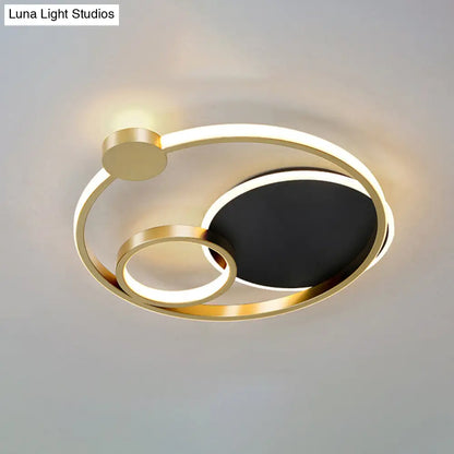 DecorBites™ DecorBites™ Postmodern Multi-Ring Metal LED Flush Mount Ceiling Lamp for Bedroom