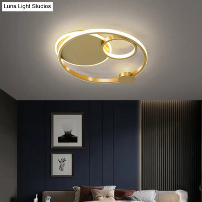DecorBites™ DecorBites™ Postmodern Multi-Ring Metal LED Flush Mount Ceiling Lamp for Bedroom