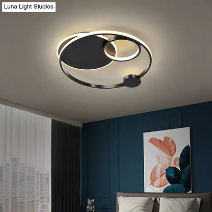 DecorBites™ DecorBites™ Postmodern Multi-Ring Metal LED Flush Mount Ceiling Lamp for Bedroom