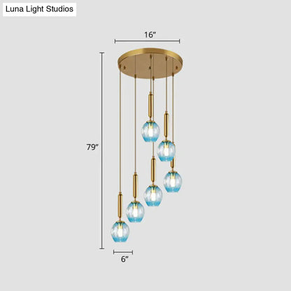 Postmodern Ombre Glass Ceiling Pendant Light for Living Room