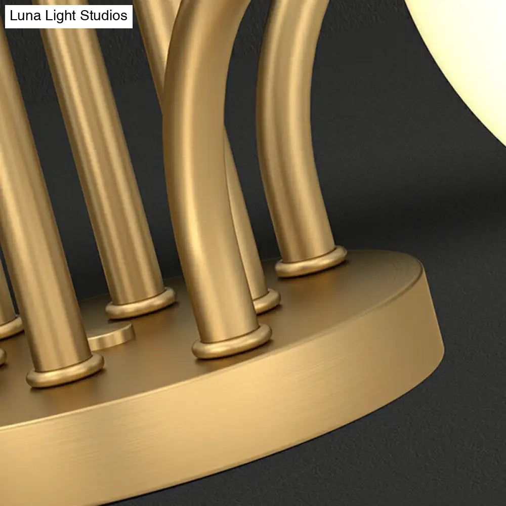 DecorBites™ DecorBites™ Postmodern Opal Glass Gold Plated Chandelier - Semi Flush Ceiling Light for Living Room