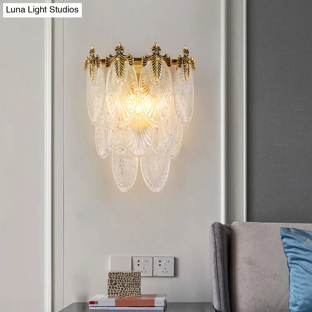 DecorBites™ DecorBites™ Postmodern Oval Glass Wall Sconce Light Fixture with Gold Finish