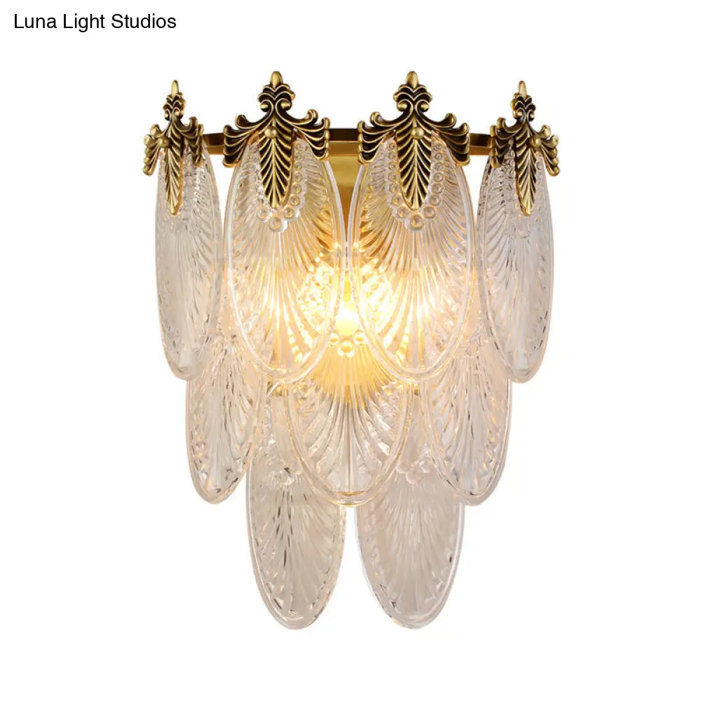 DecorBites™ DecorBites™ Postmodern Oval Glass Wall Sconce Light Fixture with Gold Finish