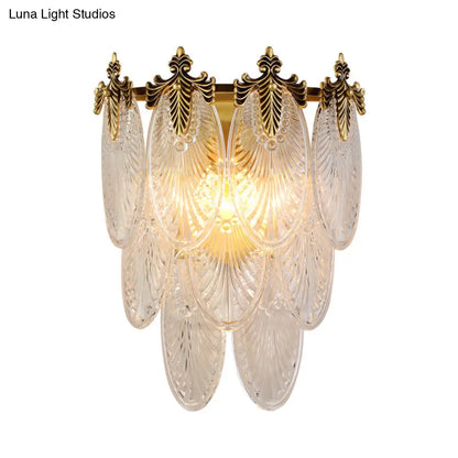 DecorBites™ DecorBites™ Postmodern Oval Glass Wall Sconce Light Fixture with Gold Finish