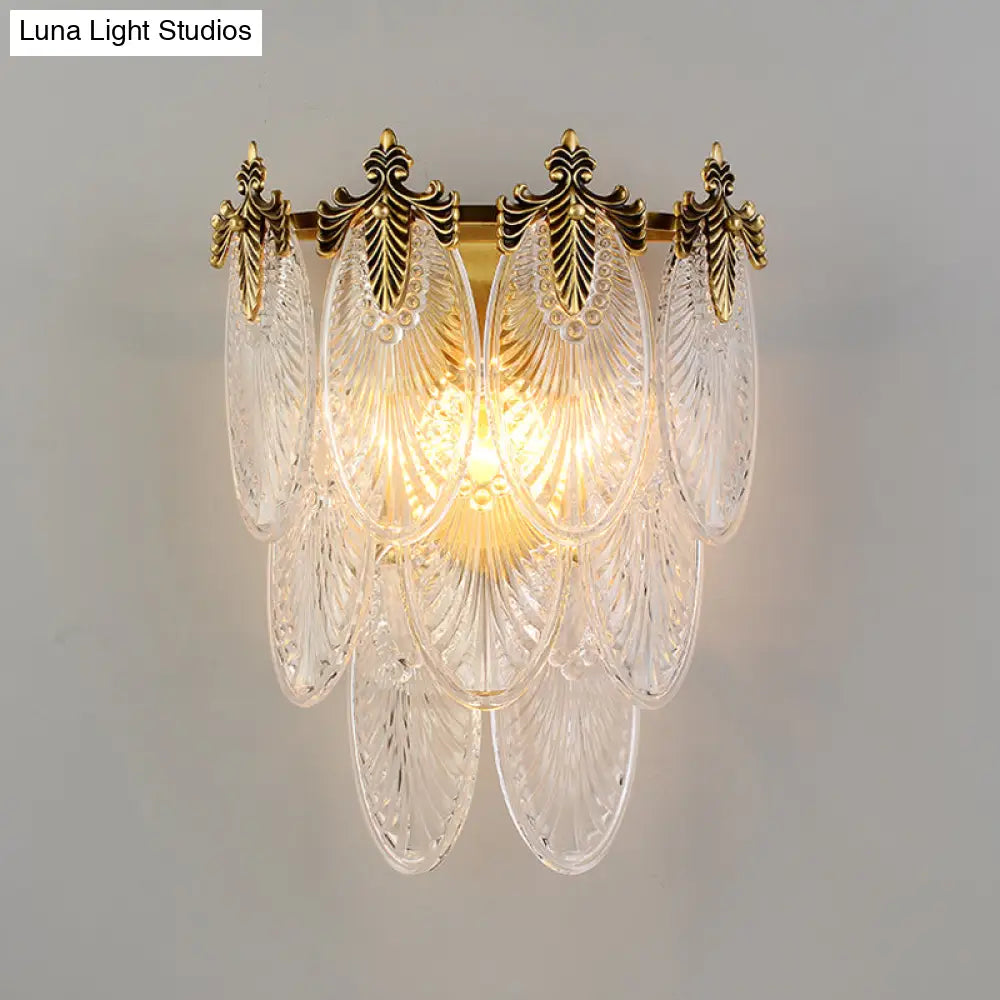 DecorBites™ DecorBites™ Postmodern Oval Glass Wall Sconce Light Fixture with Gold Finish