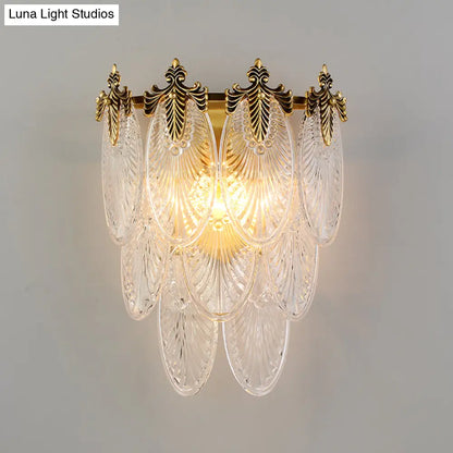 DecorBites™ DecorBites™ Postmodern Oval Glass Wall Sconce Light Fixture with Gold Finish