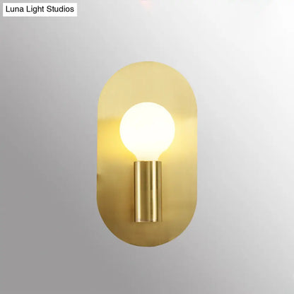 DecorBites™ DecorBites™ Postmodern Oval Metallic Wall Light: 1-Light Brass Lamp