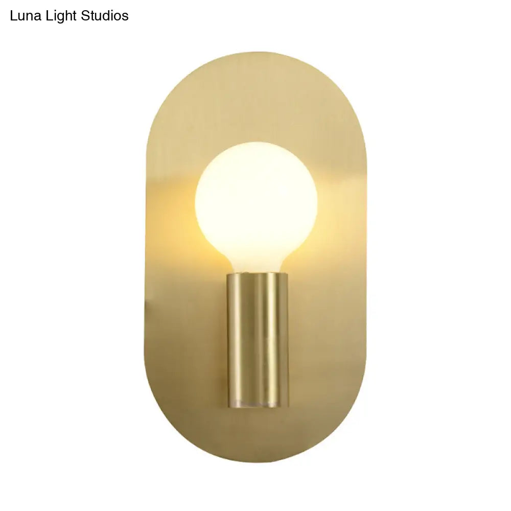 DecorBites™ DecorBites™ Postmodern Oval Metallic Wall Light: 1-Light Brass Lamp