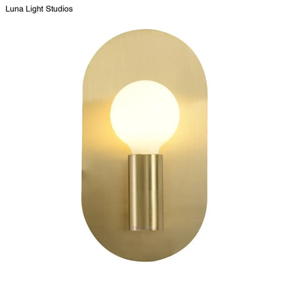 DecorBites™ DecorBites™ Postmodern Oval Metallic Wall Light: 1-Light Brass Lamp