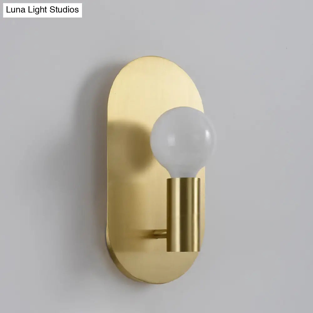 DecorBites™ DecorBites™ Postmodern Oval Metallic Wall Light: 1-Light Brass Lamp