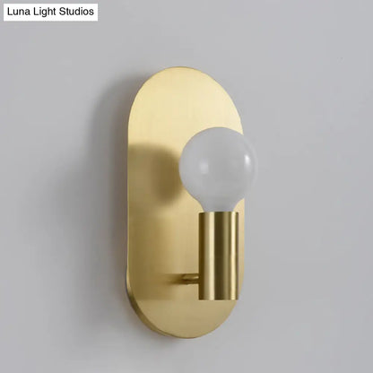 DecorBites™ DecorBites™ Postmodern Oval Metallic Wall Light: 1-Light Brass Lamp