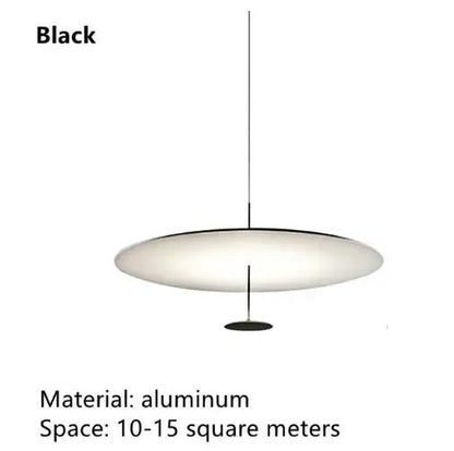 Postmodern Saucer Metal Pendant Light in White or Black - Decorbites