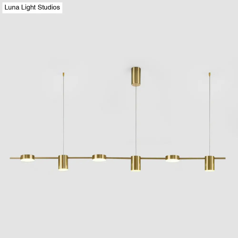 ديكوربايتس™ مصباح سقف LED بتصميم مستقيم بتصميم ما بعد الحداثة لجزيرة المطبخ - تركيبات معدنية أنيقة للتعليق