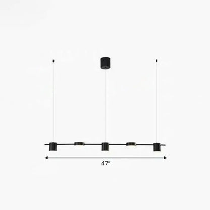 ديكوربايتس™ مصباح سقف LED بتصميم مستقيم بتصميم ما بعد الحداثة لجزيرة المطبخ - تركيبات معدنية أنيقة للتعليق