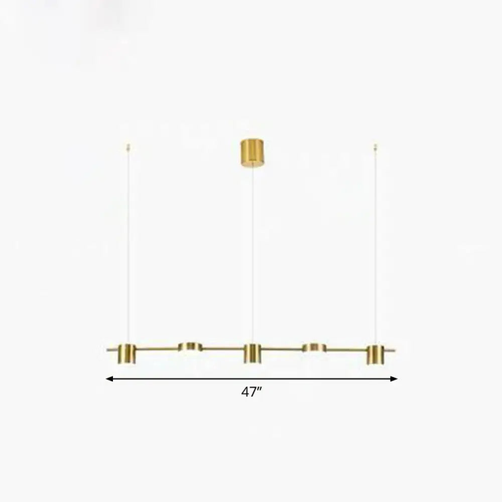 ديكوربايتس™ مصباح سقف LED بتصميم مستقيم بتصميم ما بعد الحداثة لجزيرة المطبخ - تركيبات معدنية أنيقة للتعليق