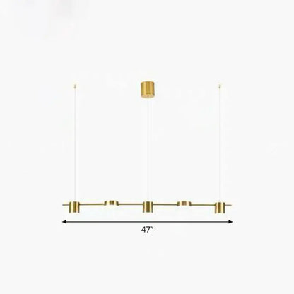 ديكوربايتس™ مصباح سقف LED بتصميم مستقيم بتصميم ما بعد الحداثة لجزيرة المطبخ - تركيبات معدنية أنيقة للتعليق