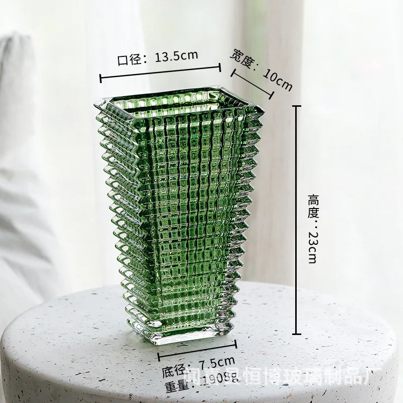 Premium Crystal Glass Vase for Home Décor - green - Vase