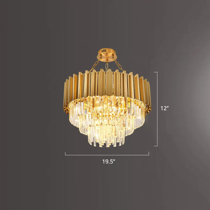DecorBites™ DecorBites™ Prismatic Crystal Semi Flush Ceiling Chandelier in Modern Gold Finish - Dining Room Design