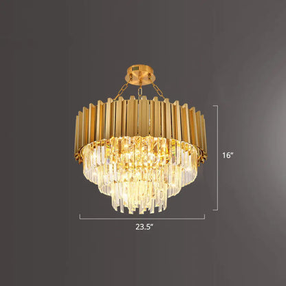 DecorBites™ DecorBites™ Prismatic Crystal Semi Flush Ceiling Chandelier in Modern Gold Finish - Dining Room Design