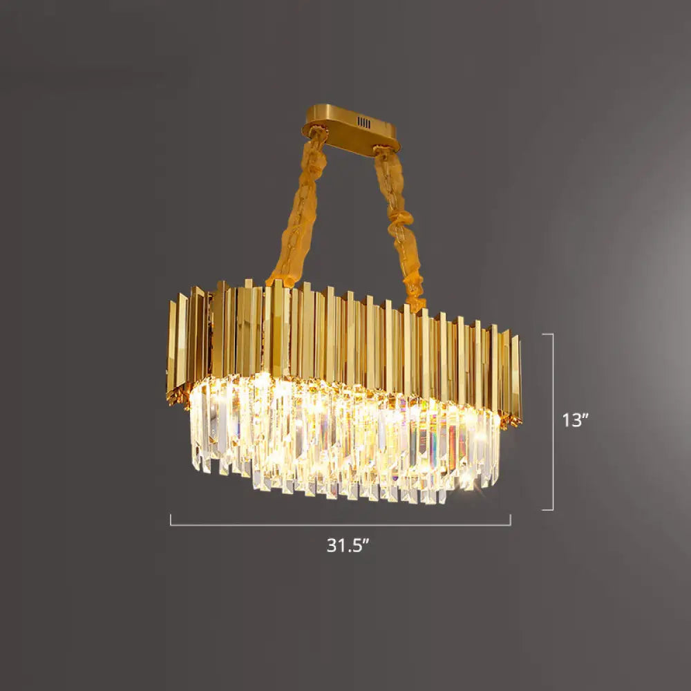 DecorBites™ DecorBites™ Prismatic Crystal Semi Flush Ceiling Chandelier in Modern Gold Finish - Dining Room Design