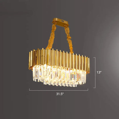DecorBites™ DecorBites™ Prismatic Crystal Semi Flush Ceiling Chandelier in Modern Gold Finish - Dining Room Design
