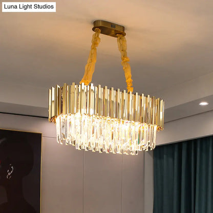 DecorBites™ DecorBites™ Prismatic Crystal Semi Flush Ceiling Chandelier in Modern Gold Finish - Dining Room Design
