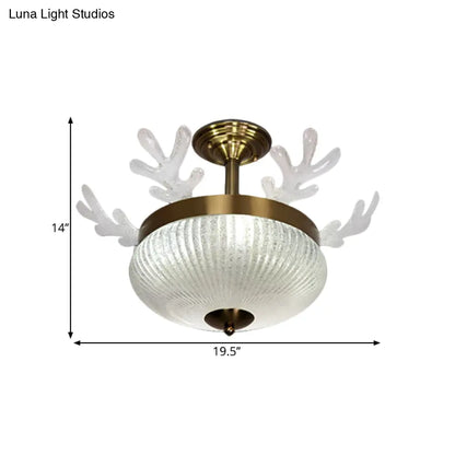 DecorBites™ DecorBites™ Prismatic Glass Ceiling Light - Nordic 8-Head Gold - Antler Design