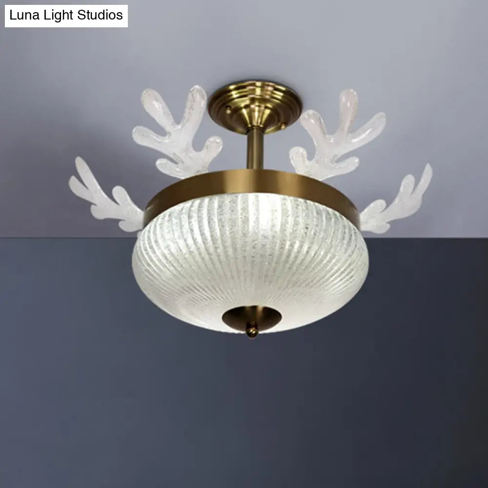 DecorBites™ DecorBites™ Prismatic Glass Ceiling Light - Nordic 8-Head Gold - Antler Design