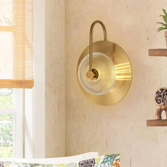 DecorBites™ DecorBites™ Prismatic Glass Wall Sconce: Bell Shape, Post-Modern, Brass Finish - Green/Clear