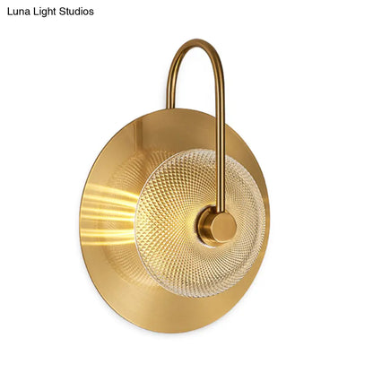 DecorBites™ DecorBites™ Prismatic Glass Wall Sconce: Bell Shape, Post-Modern, Brass Finish - Green/Clear