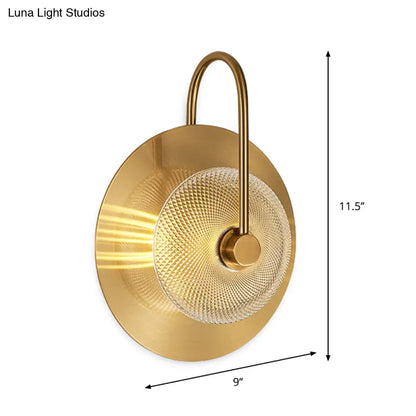 DecorBites™ DecorBites™ Prismatic Glass Wall Sconce: Bell Shape, Post-Modern, Brass Finish - Green/Clear