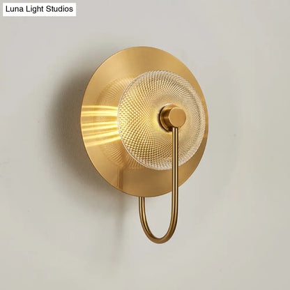 DecorBites™ DecorBites™ Prismatic Glass Wall Sconce: Bell Shape, Post-Modern, Brass Finish - Green/Clear