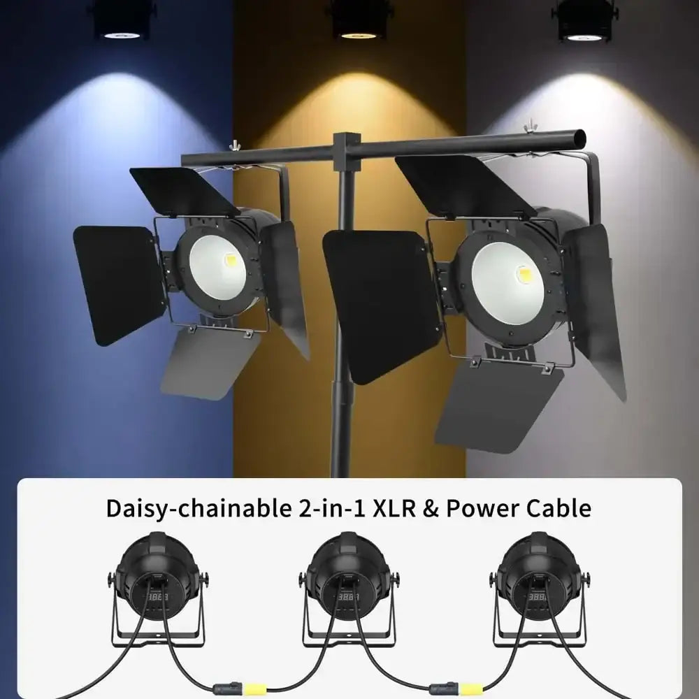 Professional black decorbites big dipper stage light with led panels, adjustable barn doors, and daisy-chainable cables