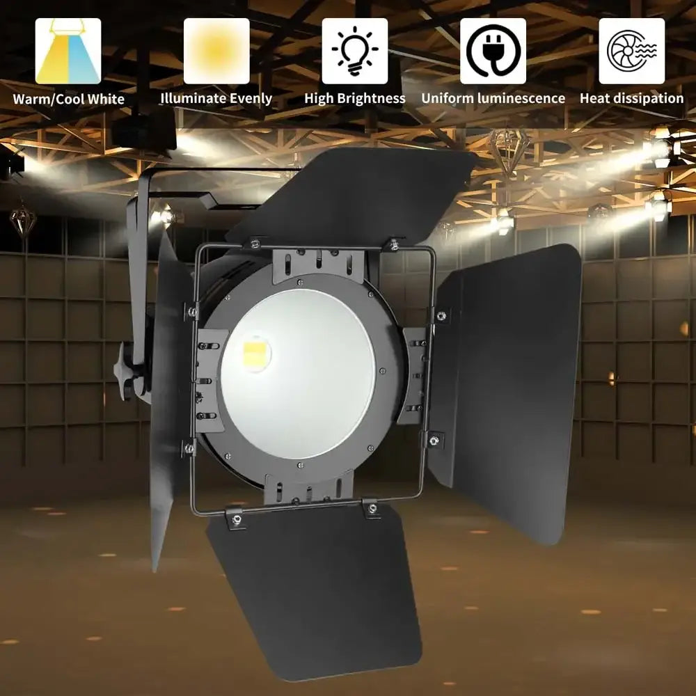 Professional black decorbites big dipper metal studio led panel light with adjustable barn doors and diffuser for parties