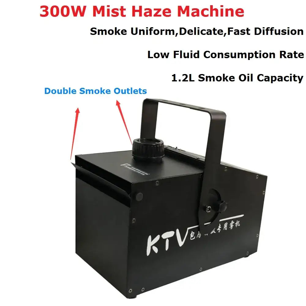 Professional black mist haze machine with double smoke outlets and handle for ktv stage fogging and event use