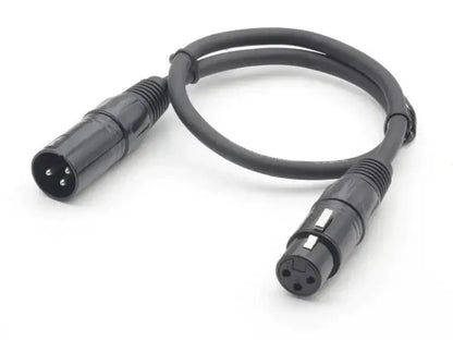 Professional black shielded dmx cables with male and female xlr connectors for stage lighting applications