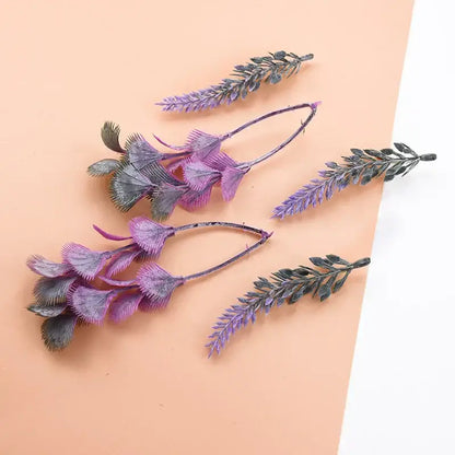 Purple and gray artificial plants with detailed textured leaves from decorbites 10pcs plastic grass living room decor