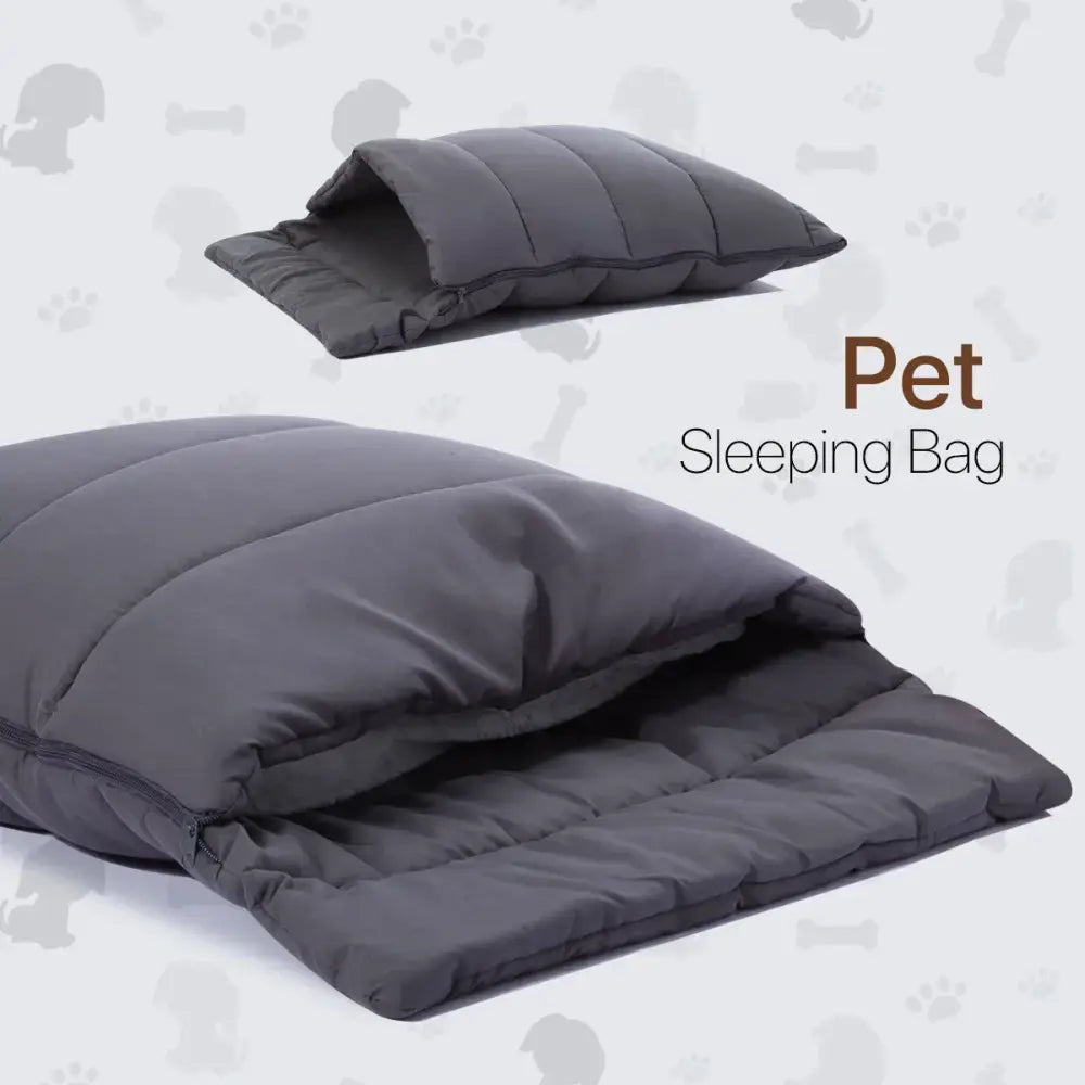 Dark gray quilted cat cave bed with zipper entrance and soft fabric exterior for washable pet hideaway