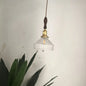 Rachele - Rustic Rustic Barn Shade Pendant Lamp 1-Light Clear Ribbed Glass Ceiling Suspension Light