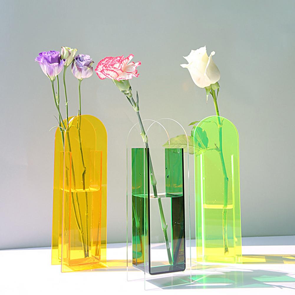 Rainbow Color Acrylic Vase Nordic Style - Vase