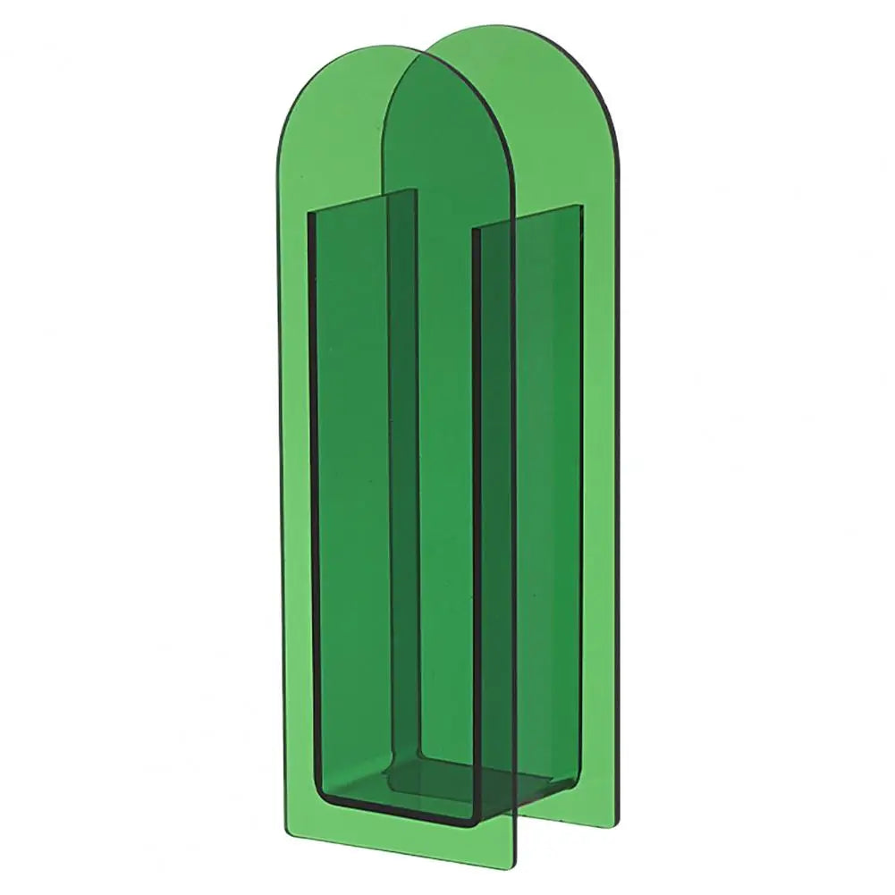 Rainbow Color Acrylic Vase Nordic Style - Dark Green - Vase