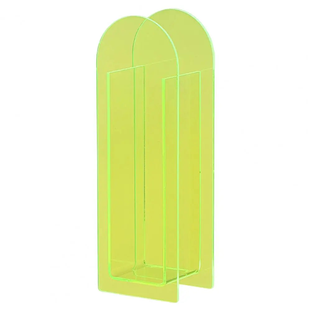 Rainbow Color Acrylic Vase Nordic Style - Fluorescent Yellow - Vase