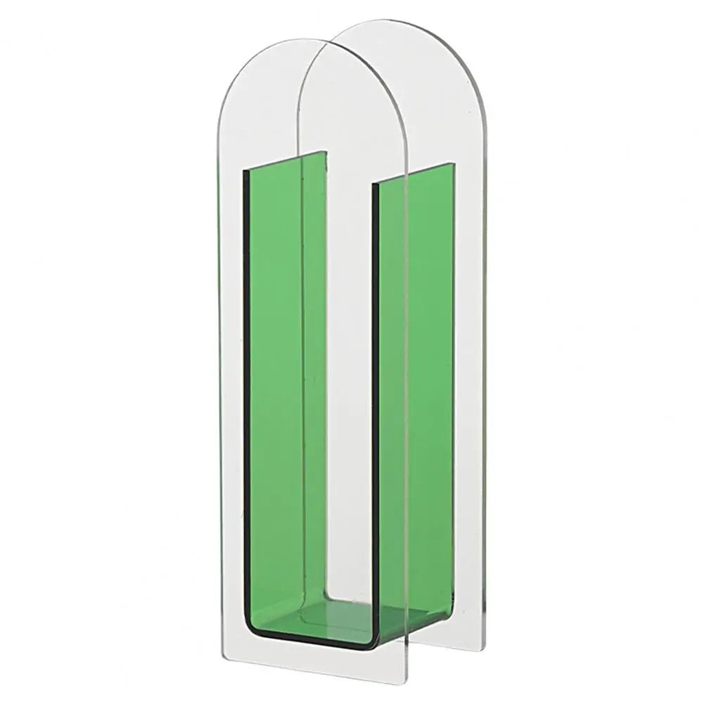 Rainbow Color Acrylic Vase Nordic Style - green - Vase
