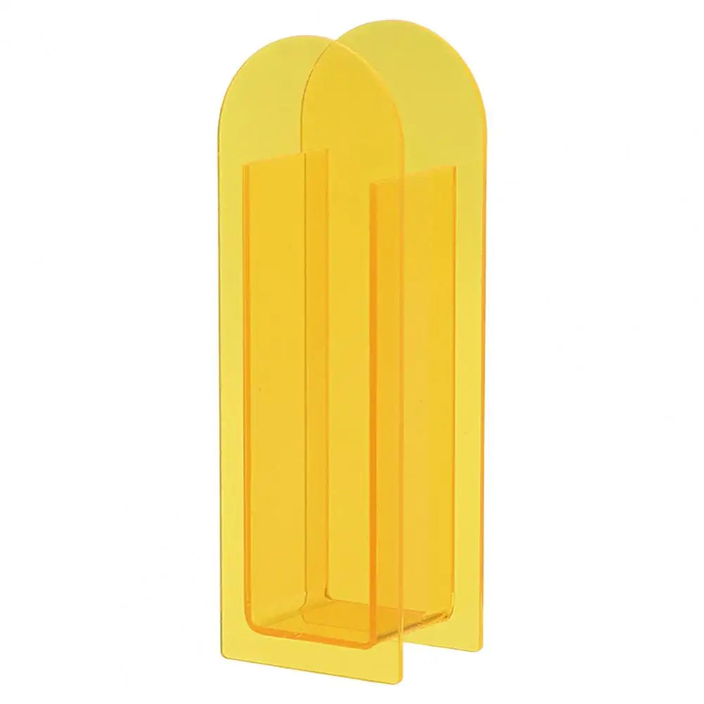 Rainbow Color Acrylic Vase Nordic Style - Yellow - Vase