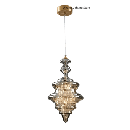 Raindrop Copper Crystal Pendant Light in Gold - Decorbites