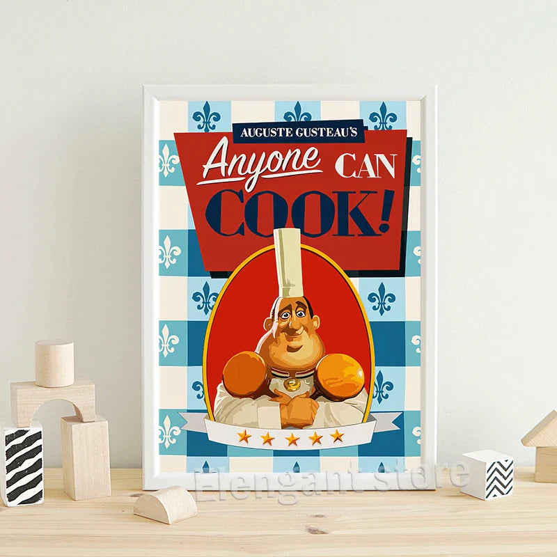 Ratatouille Cartoon Art Print for Kitchen Decor - Posters
