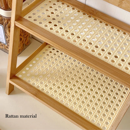 Rattan 2-Tier Desktop Organizer Shelf - 1pc