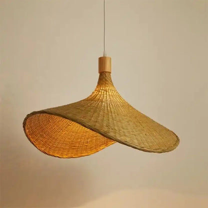 Rattan Pendant Light with Dimmable Bamboo Shade